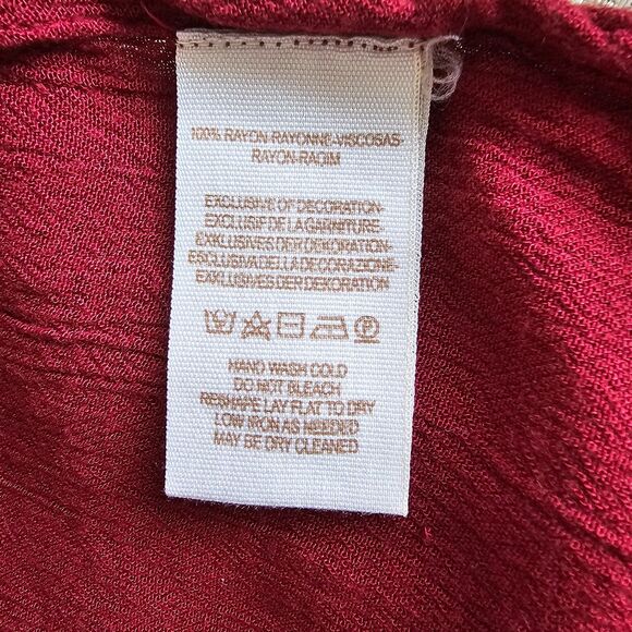 Free People Maroon Flutter Tank M Aztec Sequin Coachella Open Sides - Picture 6 of 9